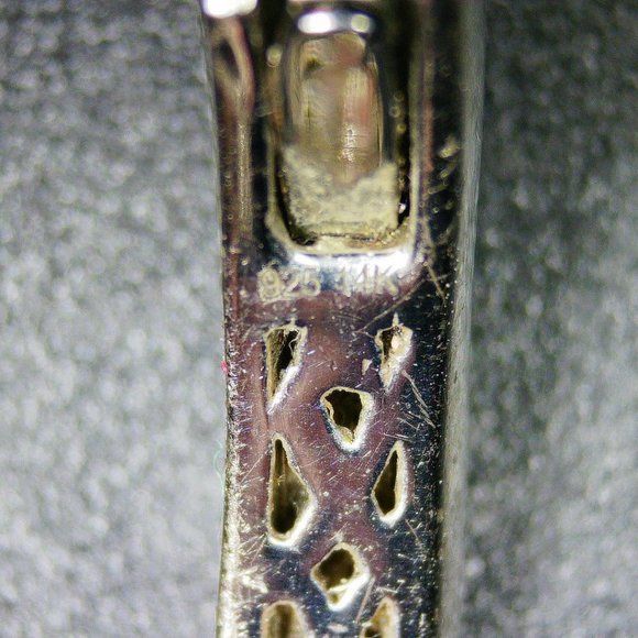 Gabrielle Bruni 14K Sterling Silver White Topaz Hinged Cuff Bracelet - Picture 6 of 7